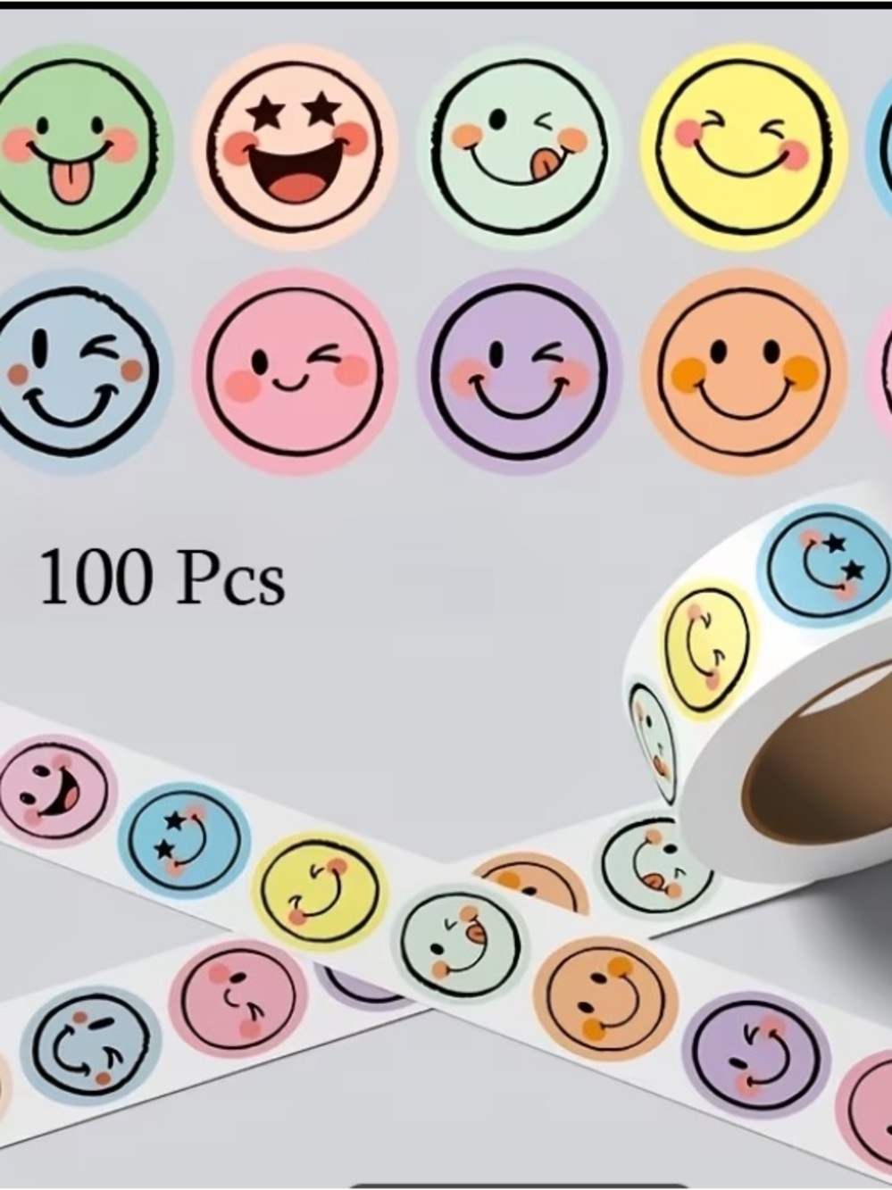 Assorted Smiley Face Stickers
100 ct